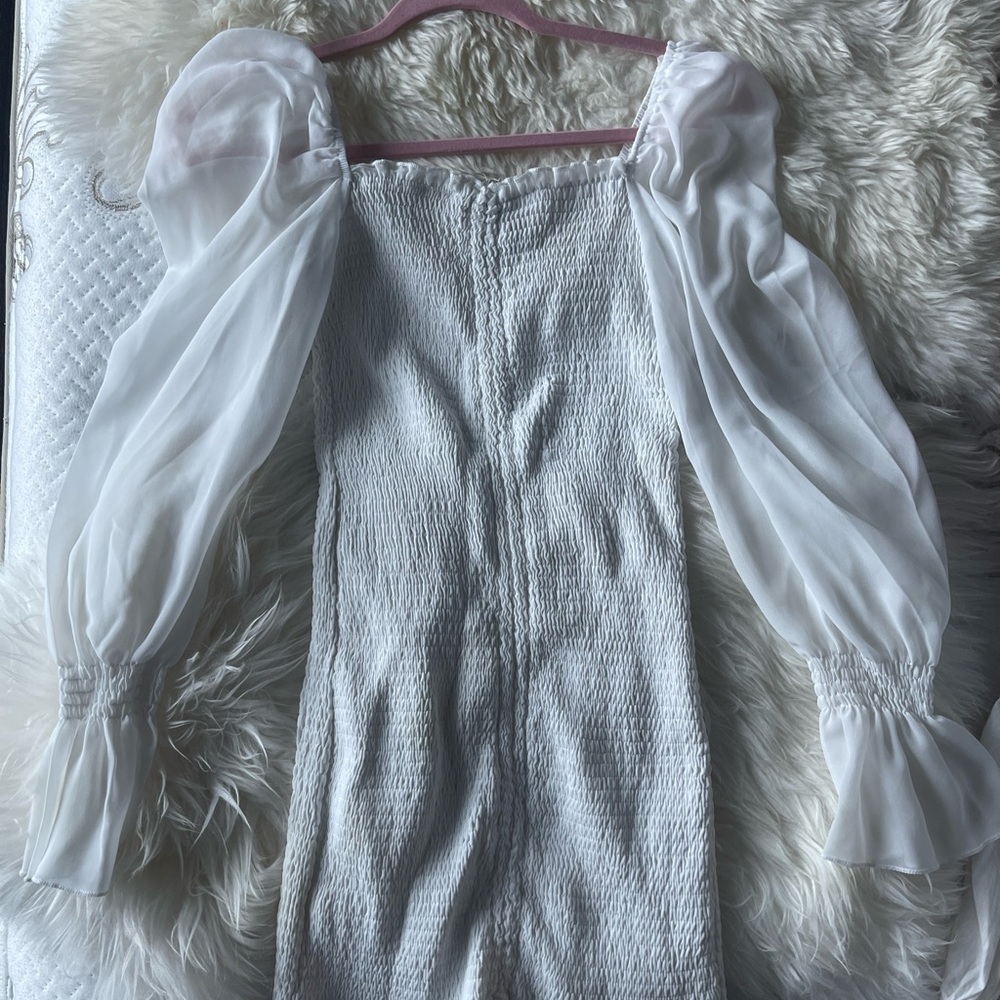 Princess Poly white body-con mini dress with long sleeves